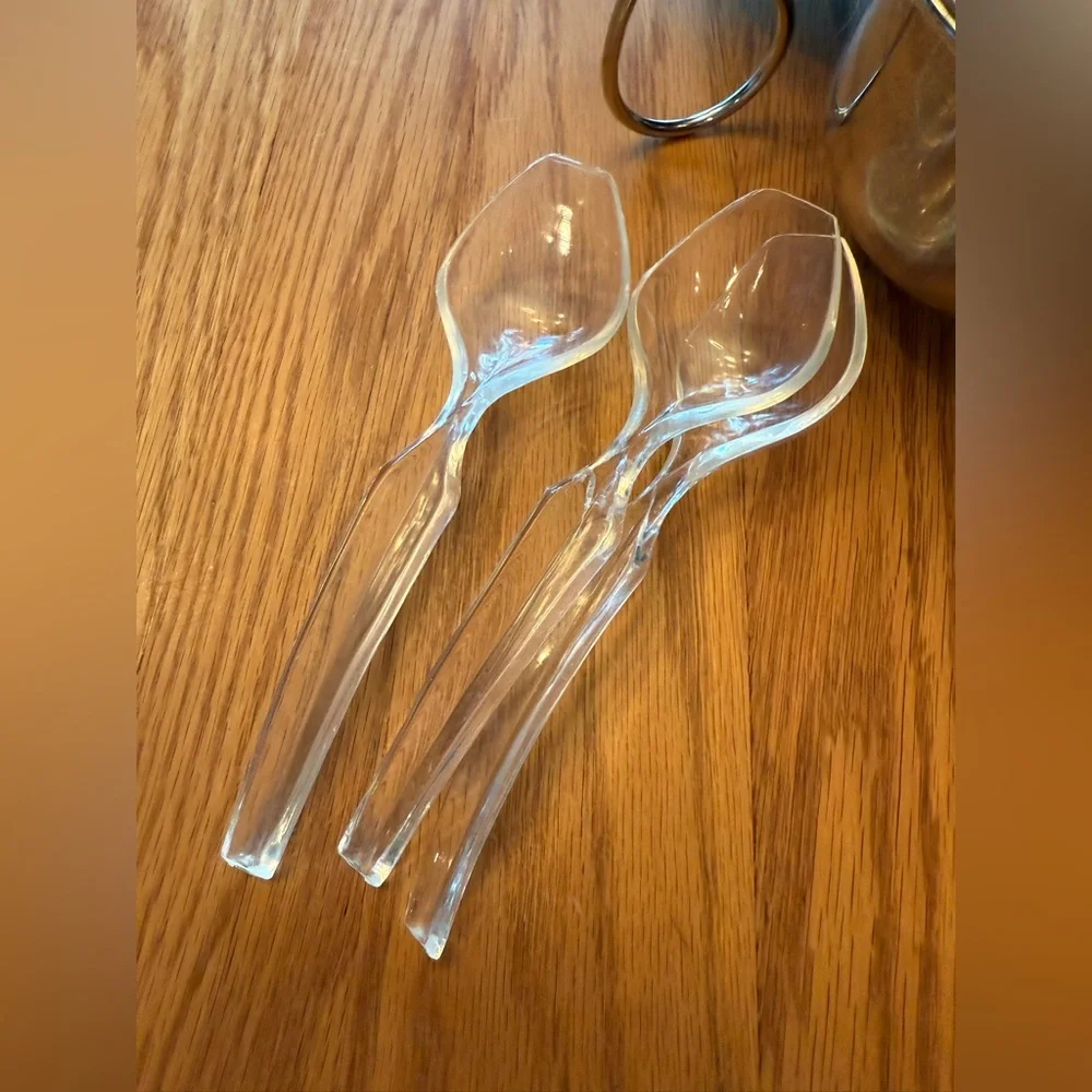 Vintage Stainless Steel Condiment Cups and Holder with Lids and Spoons